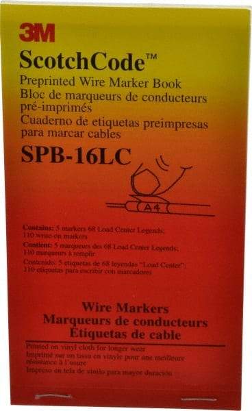 3M - 450 Label, 1.37 Inch Long x 0.22 Inch Wide x 1/4mm Thick, Alphanumeric, Electrical Vinyl Film Book - Black Legend, White Background, 39.2 to 100.4°F, Self Adhesive - Best Tool & Supply