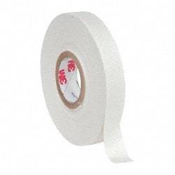 3M - 1/2" x 66', White Glass Cloth Electrical Tape - Series 27, 7 mil Thick, 150 Lb./Inch Tensile Strength - Best Tool & Supply