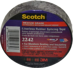 3M - 3/4" x 15', Black Rubber Electrical Tape - Series 2242, 30 mil Thick, 750 V/mil Dielectric Strength, 7.5 Lb./Inch Tensile Strength - Best Tool & Supply