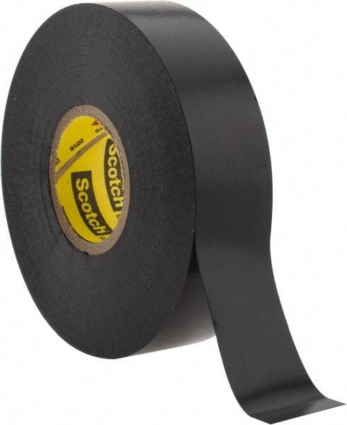 3M - 3/4" x 110', Black Vinyl Electrical Tape - Series 33, 7 mil Thick, Over 1000 V/mil Dielectric Strength, 17 Lb./Inch Tensile Strength - Best Tool & Supply