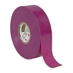 3M - 3/4" x 66', Purple Vinyl Electrical Tape - Series 35, 7 mil Thick, 1,250 V/mil Dielectric Strength, 17 Lb./Inch Tensile Strength - Best Tool & Supply