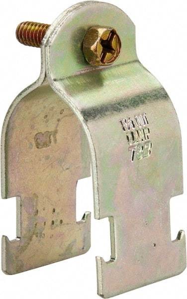 Thomas & Betts - 1-3/8" Pipe, 14 Gauge" Pipe or Tube Clamp - Gold Galvanized, 1,000 Lb Capacity - Best Tool & Supply