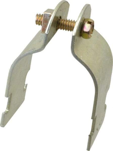 Thomas & Betts - 1-1/2" Pipe, 14 Gauge" Pipe or Tube Clamp - Gold Galvanized, 1,000 Lb Capacity - Best Tool & Supply