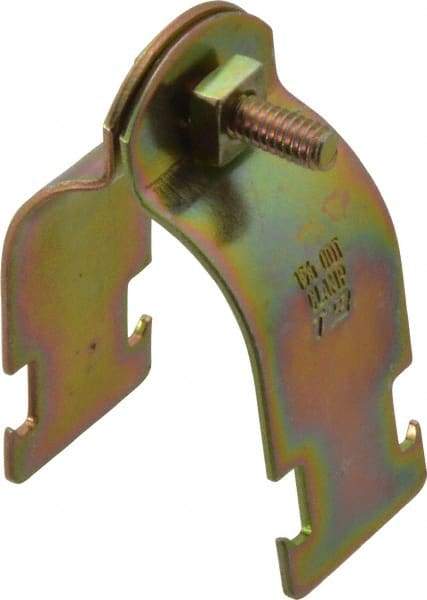 Thomas & Betts - 1-5/8" Pipe, 14 Gauge" Pipe or Tube Clamp - Gold Galvanized, 1,000 Lb Capacity - Best Tool & Supply