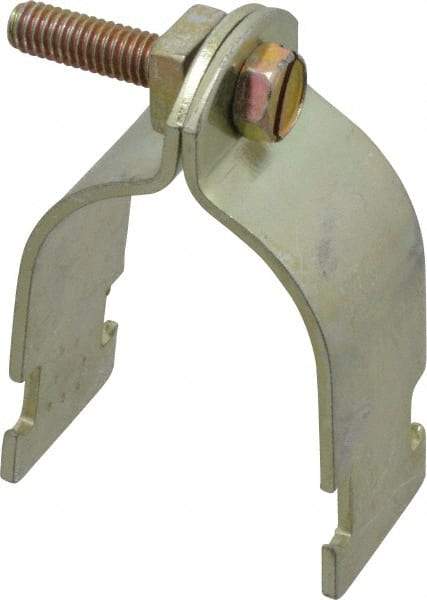 Thomas & Betts - 1-1/2" Pipe, 12 Gauge" Pipe or Conduit Clamp - Gold Galvanized, Rigid & IMC Conduit - Best Tool & Supply