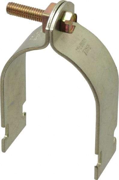 Thomas & Betts - 2-1/2" Pipe, 12 Gauge" Pipe or Conduit Clamp - Gold Galvanized, Rigid & IMC Conduit - Best Tool & Supply