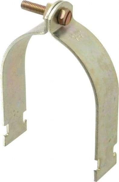 Thomas & Betts - 3-1/2" Pipe, 1/8 Gauge" Pipe or Conduit Clamp - Gold Galvanized, Rigid & IMC Conduit - Best Tool & Supply