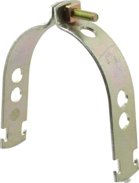 Thomas & Betts - 4" Pipe, 1/8 Gauge" Pipe or Conduit Clamp - Gold Galvanized, Rigid & IMC Conduit - Best Tool & Supply