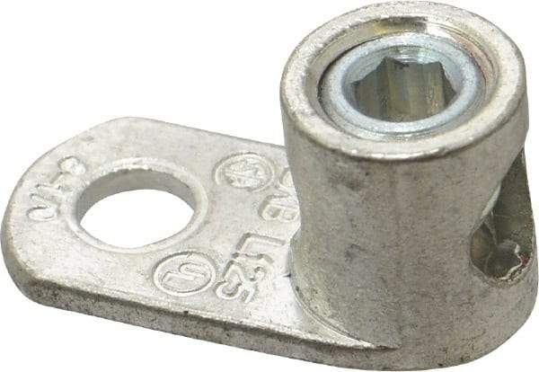 Thomas & Betts - 8-1/0 AWG Noninsulated Lug Connection D Shaped Ring Terminal - 3/8" Stud, 1-1/2" OAL x 47/64" Wide, Tin Plated Copper Contact - Best Tool & Supply