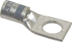 Thomas & Betts - 4 AWG Noninsulated Compression Connection Square Ring Terminal - 3/8" Stud, 1.42" OAL x 0.61" Wide, Tin Plated Copper Contact - Best Tool & Supply