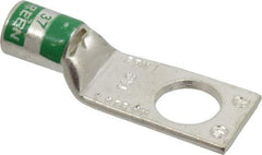 Thomas & Betts - 1 AWG Noninsulated Compression Connection Square Ring Terminal - 1/2" Stud, 2.1" OAL x 0.76" Wide, Tin Plated Copper Contact - Best Tool & Supply