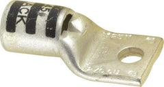 Thomas & Betts - 2/0 AWG Noninsulated Compression Connection Square Ring Terminal - 1/4" Stud, 1.65" OAL x 0.83" Wide, Tin Plated Copper Contact - Best Tool & Supply