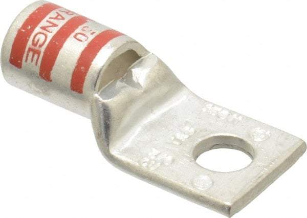 Thomas & Betts - 3/0 AWG Noninsulated Compression Connection Rectangle Ring Terminal - 3/8" Stud, 2.03" OAL x 0.92" Wide, Tin Plated Copper Contact - Best Tool & Supply