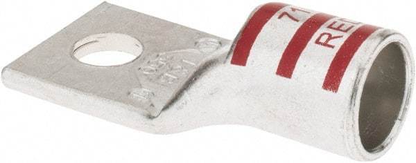 Thomas & Betts - 350 kcmil Wire Noninsulated Compression Connection Square Ring Terminal - 1/2" Stud, 2.85" OAL x 1.36" Wide, Tin Plated Copper Contact - Best Tool & Supply