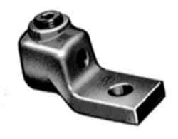 Thomas & Betts - 300-500 kcmil Wire Noninsulated Compression Connection Square Ring Terminal - 1/2" Stud, 3-1/16" OAL x 1-3/8" Wide, Copper Contact - Best Tool & Supply