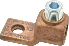 Thomas & Betts - 4/0 AWG Noninsulated Compression Connection Square Ring Terminal - 1/2" Stud, 2-3/4" OAL x 1-3/16" Wide, Copper Contact - Best Tool & Supply