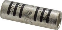 Thomas & Betts - 2/0 AWG Compatible, Noninsulated, Crimp-On Butt Splice Terminal - 2 Wire Entries, Copper Contacts, Tin Contact Plating, 1-3/4" OAL, Black - Best Tool & Supply