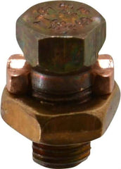 Thomas & Betts - 8 to 6 AWG, Copper Wire Compatible, Copper Alloy, Hex Split Bolt Connector - 31/32" OAL, 15/32" Head Width, 21/32" Base Width - Best Tool & Supply