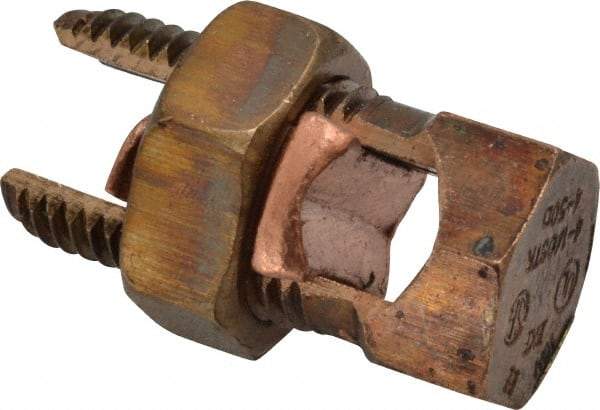 Thomas & Betts - 14 to 1/0 AWG, Copper Wire Compatible, Copper Alloy, Hex Split Bolt Connector - 1-19/32" OAL, 3/4" Head Width, 15/16" Base Width - Best Tool & Supply