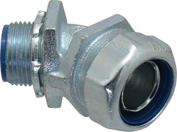 Thomas & Betts - 3/4" Trade, Malleable Iron Threaded Angled Liquidtight Conduit Connector - Insulated - Best Tool & Supply