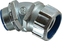 Thomas & Betts - 1-1/4" Trade, Malleable Iron Threaded Angled Liquidtight Conduit Connector - Insulated - Best Tool & Supply