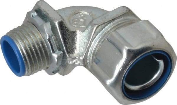 Thomas & Betts - 1/2" Trade, Malleable Iron Threaded Angled Liquidtight Conduit Connector - Insulated - Best Tool & Supply