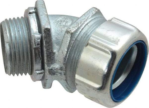 Thomas & Betts - 1" Trade, Malleable Iron Threaded Angled Liquidtight Conduit Connector - Noninsulated - Best Tool & Supply