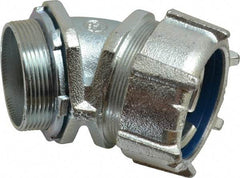 Thomas & Betts - 2" Trade, Malleable Iron Threaded Angled Liquidtight Conduit Connector - Noninsulated - Best Tool & Supply