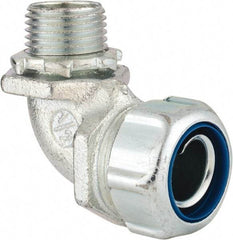 Thomas & Betts - 1/2" Trade, Malleable Iron Threaded Angled Liquidtight Conduit Connector - Noninsulated - Best Tool & Supply