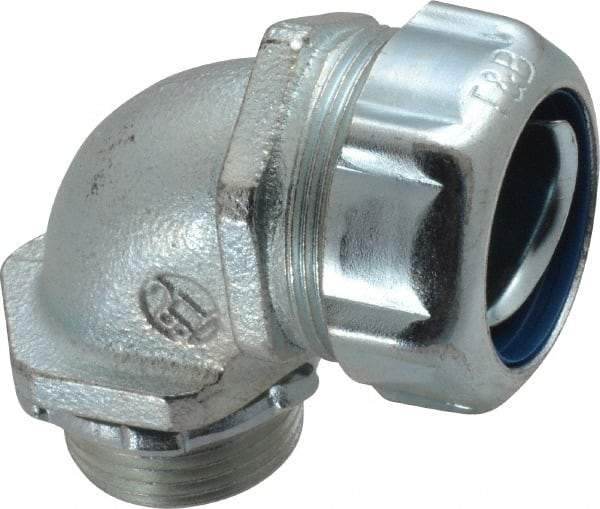 Thomas & Betts - 3/4" Trade, Malleable Iron Threaded Angled Liquidtight Conduit Connector - Noninsulated - Best Tool & Supply