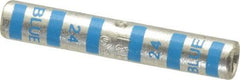 Thomas & Betts - 6 AWG Compatible, Noninsulated, Crimp-On Butt Splice Terminal - 2 Wire Entries, Copper Contacts, Tin Contact Plating, 1-3/4" OAL, Blue - Best Tool & Supply