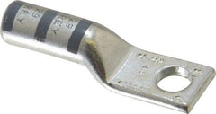 Thomas & Betts - 4 AWG Noninsulated Compression Connection Rectangle Ring Terminal - 1/4" Stud, 1.7" OAL x 0.52" Wide, Tin Plated Copper Contact - Best Tool & Supply