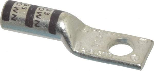 Thomas & Betts - 3-2 AWG Noninsulated Compression Connection Square Ring Terminal - 5/16" Stud, 2.03" OAL x 0.59" Wide, Tin Plated Copper Contact - Best Tool & Supply