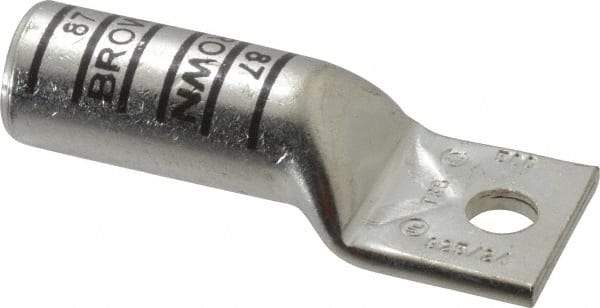 Thomas & Betts - 500 kcmil Wire Noninsulated Compression Connection Square Ring Terminal - 1/2" Stud, 4-1/4" OAL x 1.61" Wide, Tin Plated Copper Contact - Best Tool & Supply