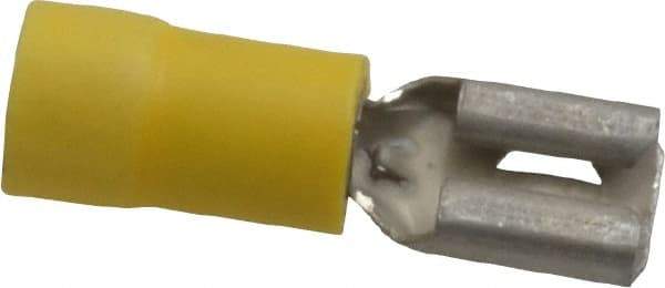 Thomas & Betts - 12 to 10 AWG, Vinyl, Fully Insulated, Female Wire Disconnect - 1/4 Inch Wide Tab, Yellow, CSA Certified, RoHS Compliant, UL 94 V-0, UL File E66716, UL Listed - Best Tool & Supply