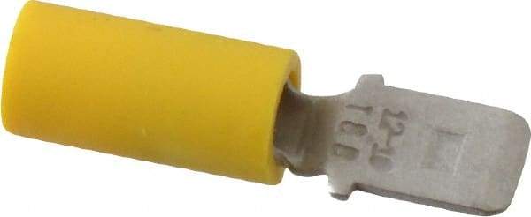 Thomas & Betts - 12 to 10 AWG, Vinyl, Fully Insulated, Male Wire Disconnect - 1/4 Inch Wide Tab, Yellow, CSA Certified, RoHS Compliant, UL 94 V-0, UL File E66716, UL Listed - Best Tool & Supply