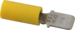 Thomas & Betts - 12 to 10 AWG, Vinyl, Fully Insulated, Male Wire Disconnect - 1/4 Inch Wide Tab, Yellow, CSA Certified, RoHS Compliant, UL 94 V-0, UL File E66716, UL Listed - Best Tool & Supply