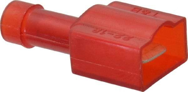 Thomas & Betts - 22 to 18 AWG, Nylon, Fully Insulated, Male Wire Disconnect - 1/4 Inch Wide Tab, Red, CSA Certified, RoHS Compliant, UL 94 V-0, UL File E66716, UL Listed - Best Tool & Supply