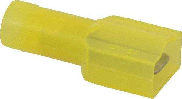 Thomas & Betts - 12 to 10 AWG, Nylon, Fully Insulated, Male Wire Disconnect - 1/4 Inch Wide Tab, Yellow, CSA Certified, RoHS Compliant, UL 94 V-0, UL File E66716, UL Listed - Best Tool & Supply