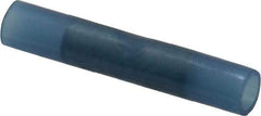 Thomas & Betts - 16 to 14 AWG Compatible, Nylon Fully Insulated, Crimp-On Butt Splice Terminal - 2 Wire Entries, Copper Contacts, Tin Contact Plating, 1.19" OAL, Blue - Best Tool & Supply