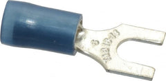 Thomas & Betts - #6 Stud, 18 to 14 AWG Compatible, Partially Insulated, Crimp Connection, Standard Fork Terminal - Best Tool & Supply