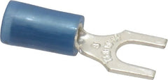 Thomas & Betts - #8 Stud, 18 to 14 AWG Compatible, Partially Insulated, Crimp Connection, Standard Fork Terminal - Best Tool & Supply