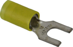 Thomas & Betts - #10 Stud, 12 to 10 AWG Compatible, Partially Insulated, Crimp Connection, Standard Fork Terminal - Best Tool & Supply