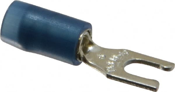 Thomas & Betts - #6 Stud, 18 to 14 AWG Compatible, Partially Insulated, Crimp Connection, Locking Fork Terminal - Best Tool & Supply