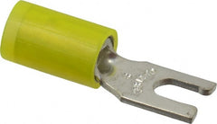 Thomas & Betts - #6 Stud, 12 to 10 AWG Compatible, Partially Insulated, Crimp Connection, Locking Fork Terminal - Best Tool & Supply