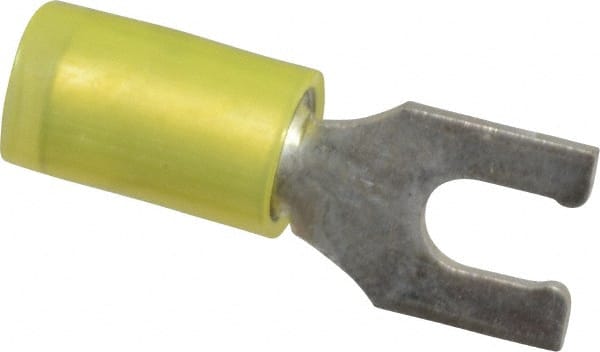 Thomas & Betts - #8 Stud, 12 to 10 AWG Compatible, Partially Insulated, Crimp Connection, Locking Fork Terminal - Best Tool & Supply