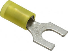 Thomas & Betts - 1/4" Stud, 12 to 10 AWG Compatible, Partially Insulated, Crimp Connection, Locking Fork Terminal - Best Tool & Supply