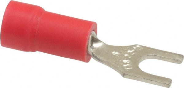 Thomas & Betts - #6 Stud, 22 to 16 AWG Compatible, Partially Insulated, Crimp Connection, Standard Fork Terminal - Best Tool & Supply