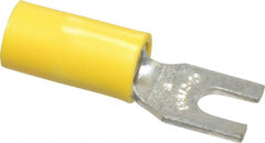 Thomas & Betts - #6 Stud, 12 to 10 AWG Compatible, Partially Insulated, Crimp Connection, Standard Fork Terminal - Best Tool & Supply