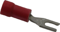 Thomas & Betts - #6 Stud, 22 to 16 AWG Compatible, Partially Insulated, Crimp Connection, Locking Fork Terminal - Best Tool & Supply